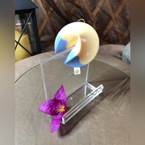 Cream and Blue Fortune Cookie Ornament